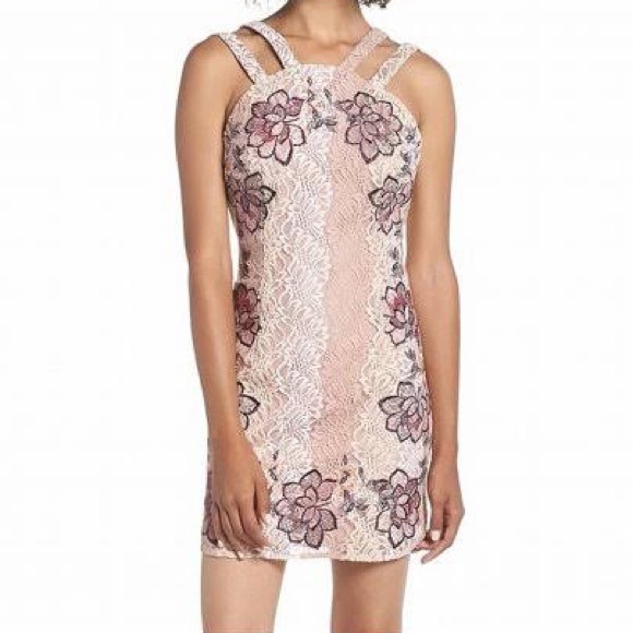 Foxiedox Georgina Appliqué Sheath Pink Dress 6 - Picture 1 of 4